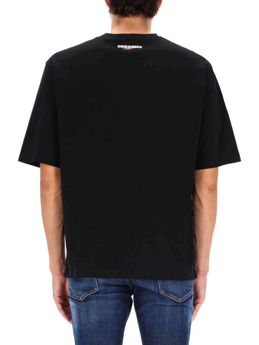 Dsquared2 DSQUARED2 X VAQUERA PRINT T-SHIRT Zwart
