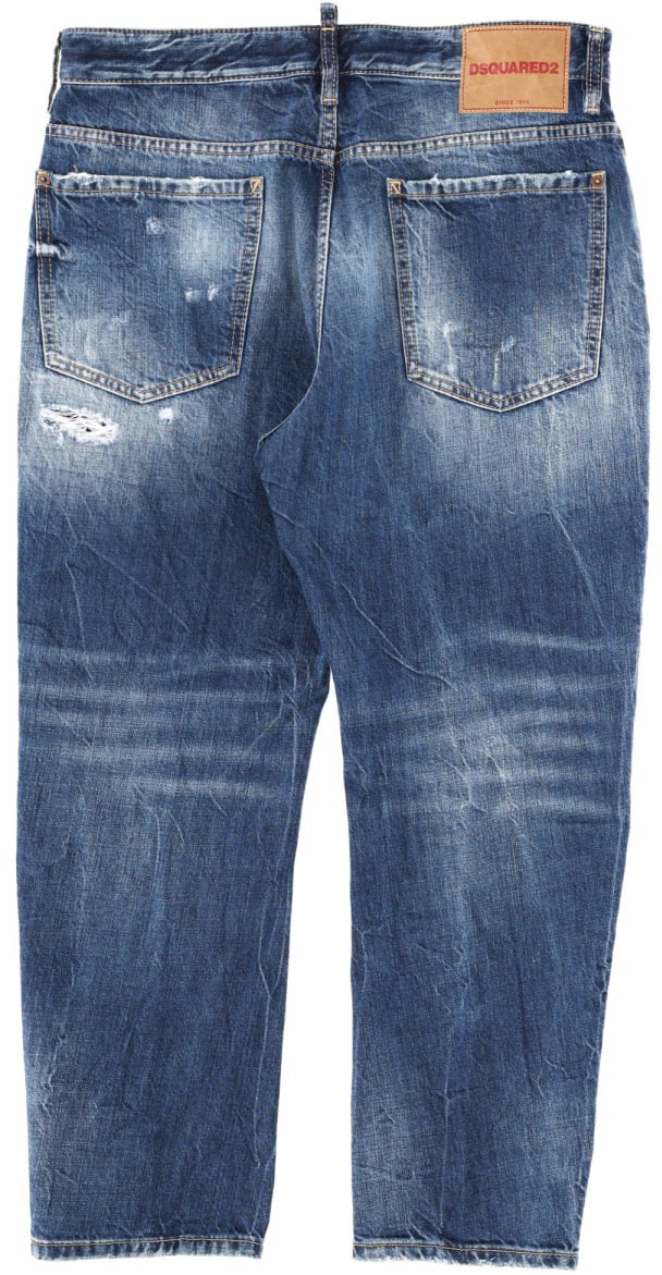 Dsquared2 JEANS WITH "DESTROYED" DETAILS Blauw
