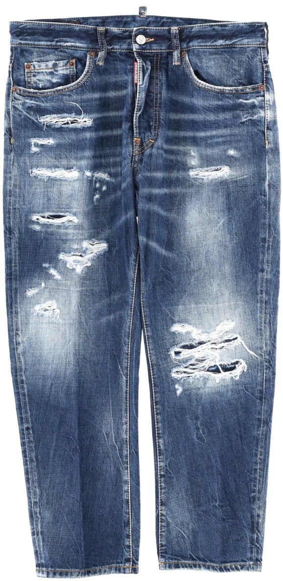 Dsquared2 JEANS WITH "DESTROYED" DETAILS Blauw