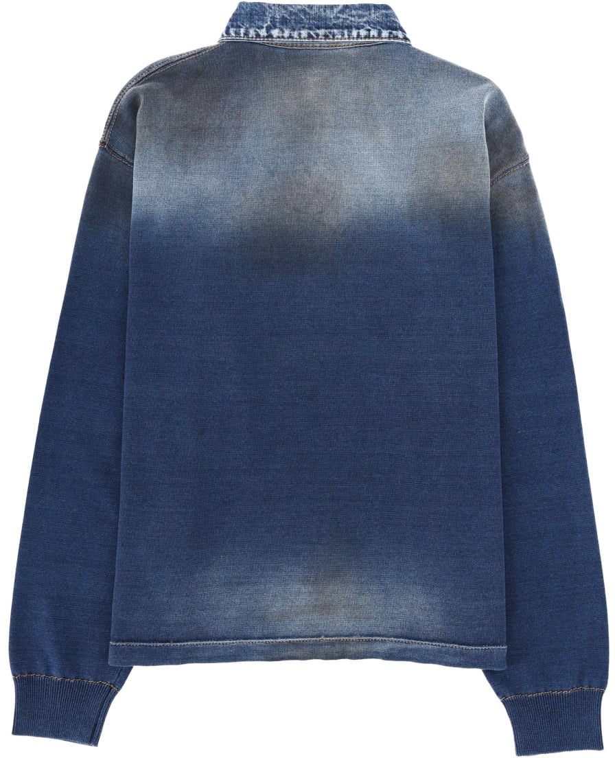 Dsquared2 POLO SHIRT WITH DENIM EFFECT Blauw