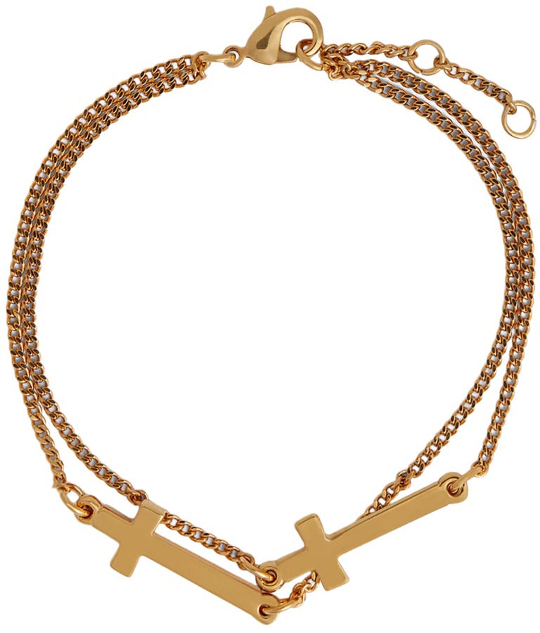 Dsquared2 "JESUS" BRACELET WITH CROSS PENDANT Goud