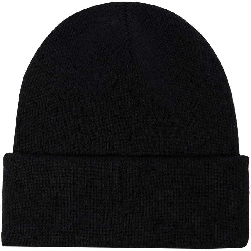 Dsquared2 Ribbed Knit Wool Folded Logo Hat Zwart