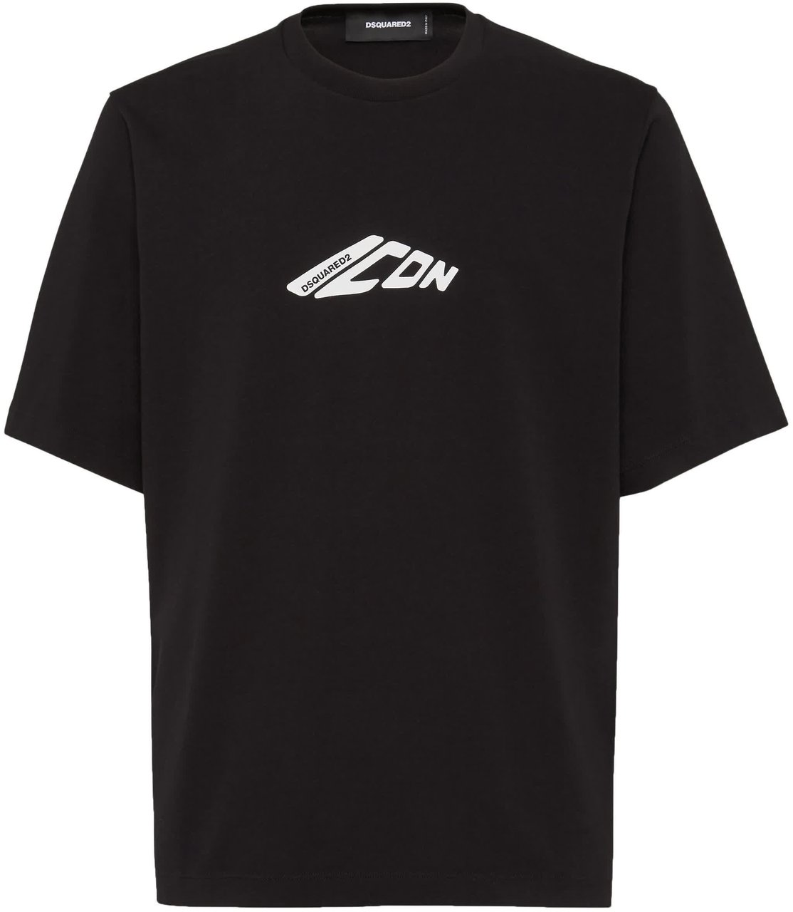 Dsquared2 Loose Fit Black Cotton Icon T-Shirt Zwart