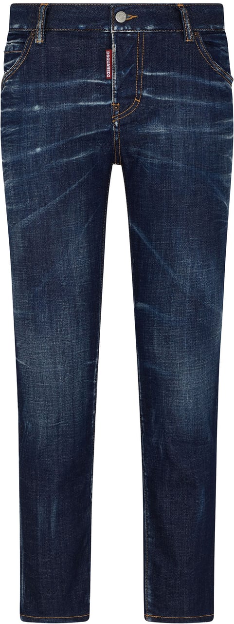 Dsquared2 Dark Blue Slim-Fit Cotton Blend Jeans Zwart