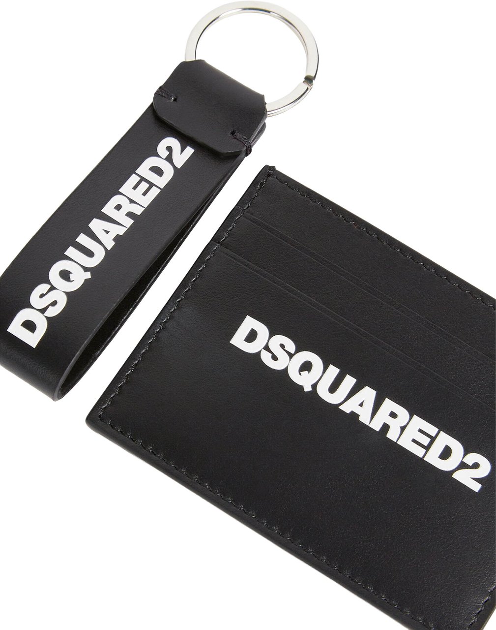 Dsquared2 Gift Box Black Leather Card Holder Grijs