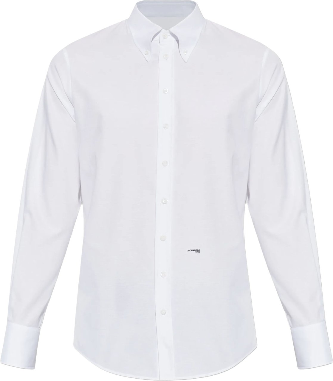 Dsquared2 White Pointed Collar Tailored Cotton Shirt Wit