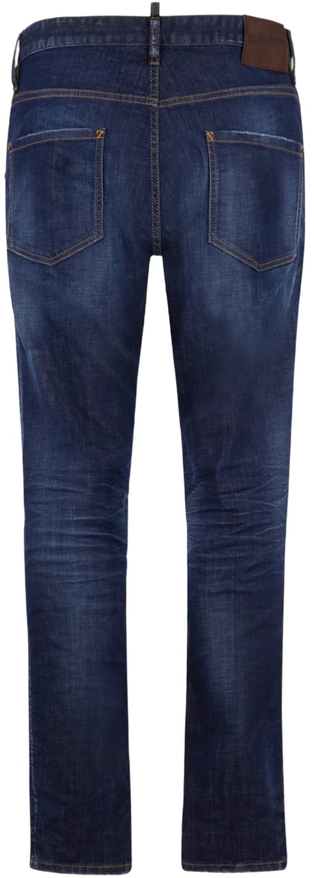 Dsquared2 Straight-Leg Medium-Dark Wash Denim Jeans Zwart