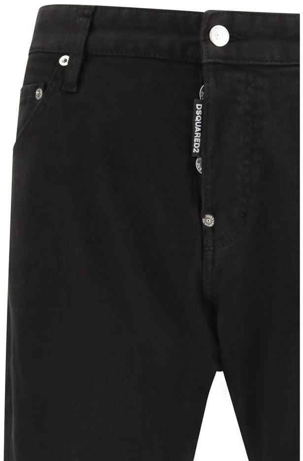 Dsquared2 Dsquared² Black Cotton Slim Fit Jeans Zwart