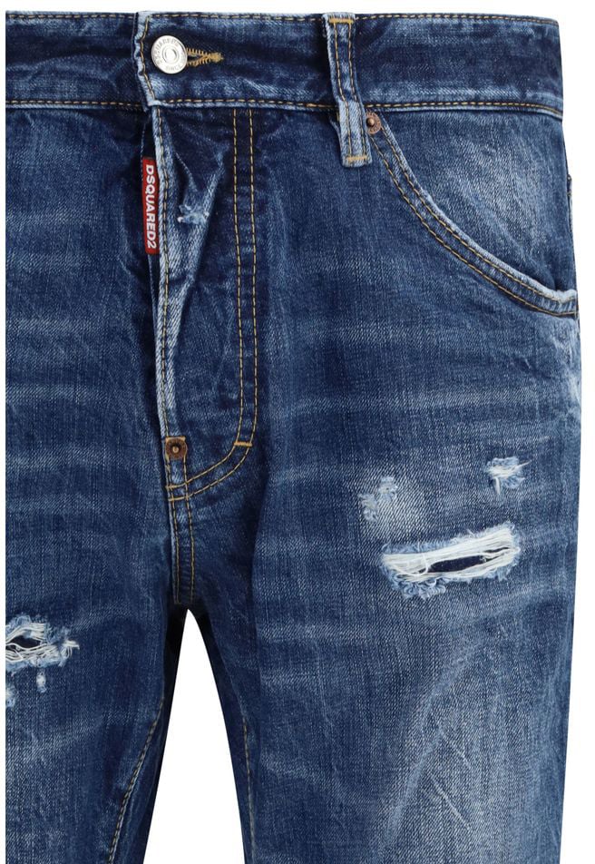 Dsquared2 Dsquared² Blue Cotton Slim Fit Jeans Blauw
