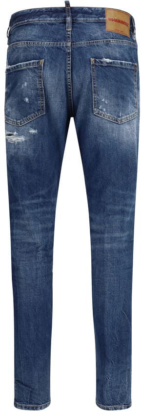 Dsquared2 Dsquared² Blue Cotton Slim Fit Jeans Blauw