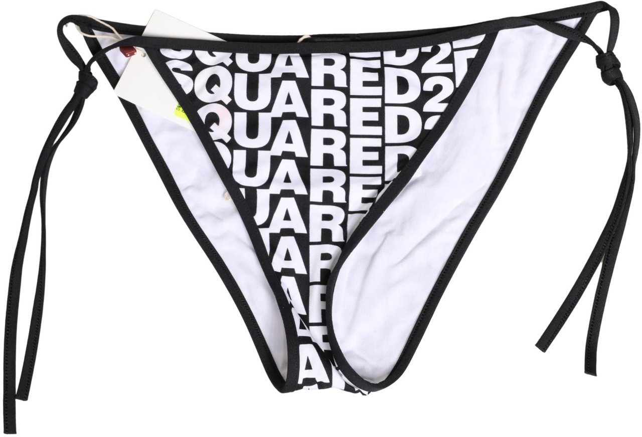 Dsquared2 Dsquared² Multicolor Nylon Logo Print Bikini Bottom Swimwear Rood