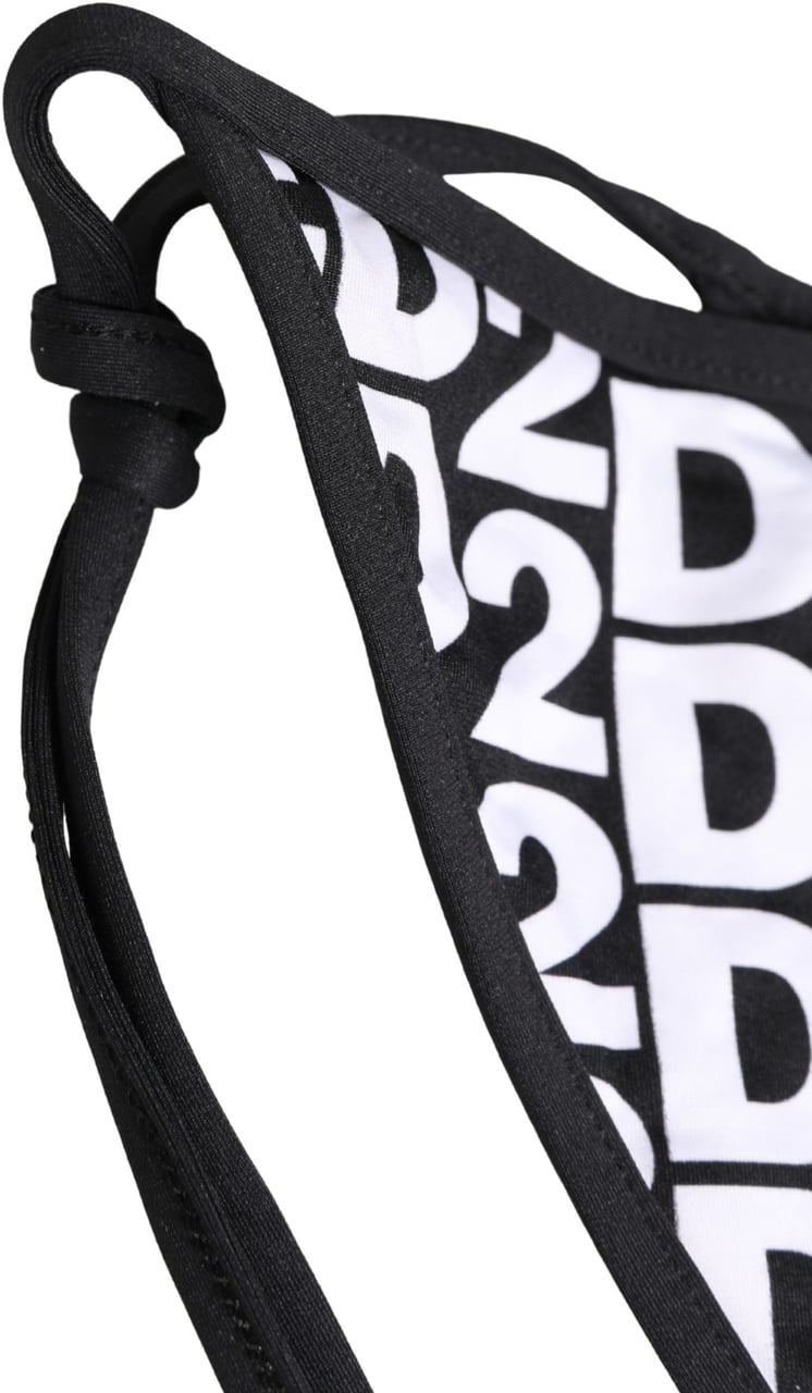 Dsquared2 Dsquared² Multicolor Nylon Logo Print Bikini Bottom Swimwear Rood