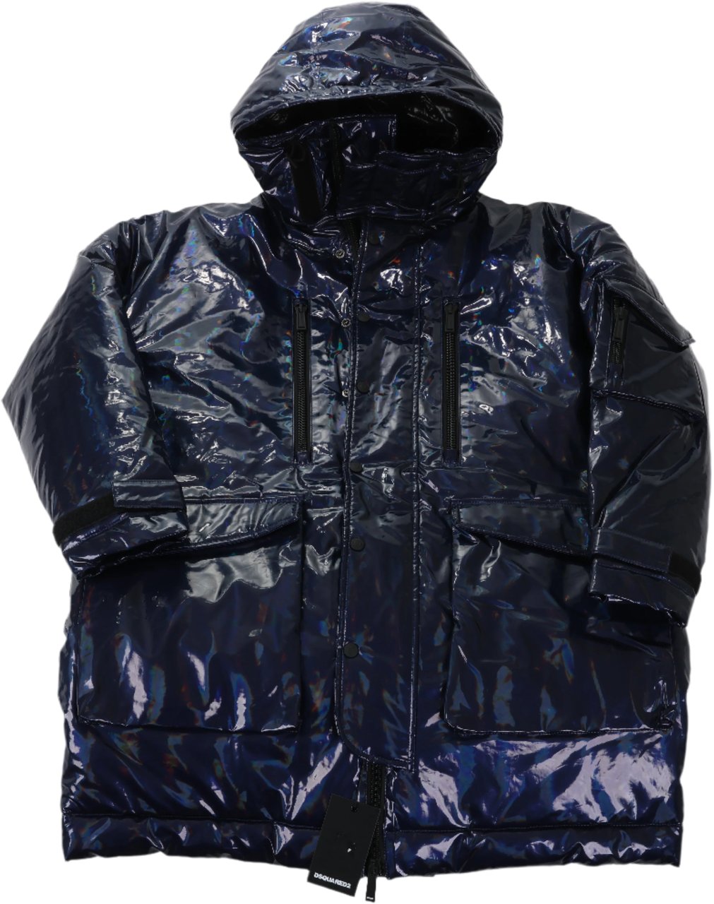 Dsquared2 DSQUARED2 Glossy Navy Puffer Jacket, Size 48 Navy