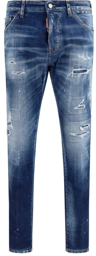 Dsquared2 Dsquared² Blue Cotton Slim Fit Jeans Blauw