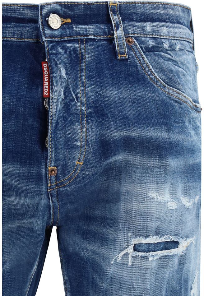 Dsquared2 Dsquared² Blue Cotton Slim Fit Jeans Blauw