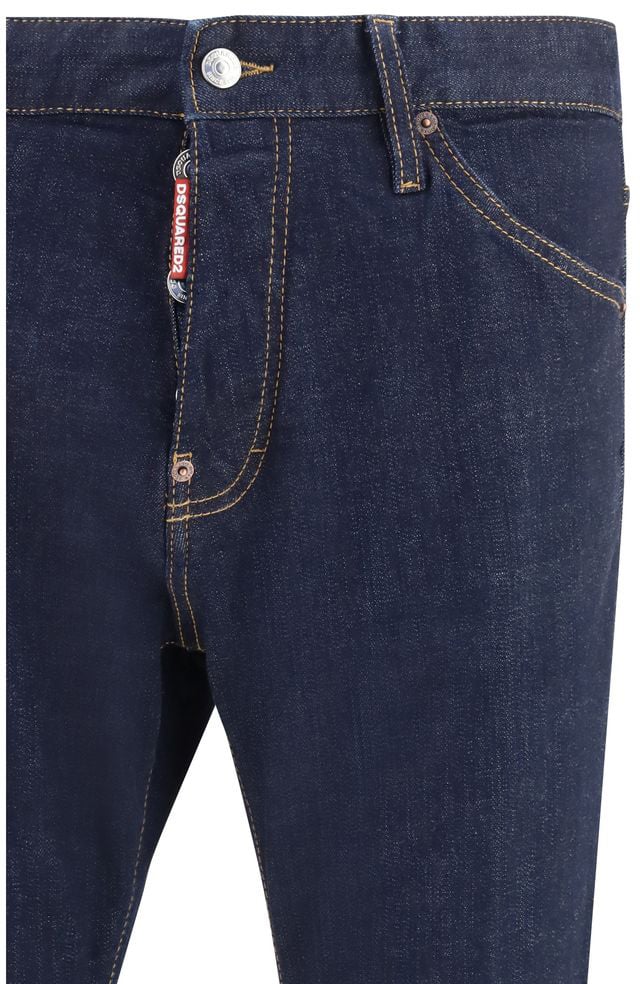 Dsquared2 Dsquared² Blue Cotton Straight-Leg Jeans Blauw