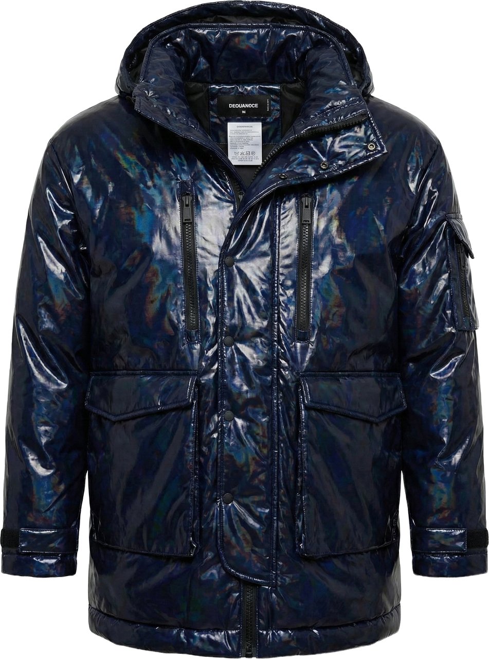 Dsquared2 DSQUARED2 Glossy Navy Puffer Jacket, Size 48 Navy
