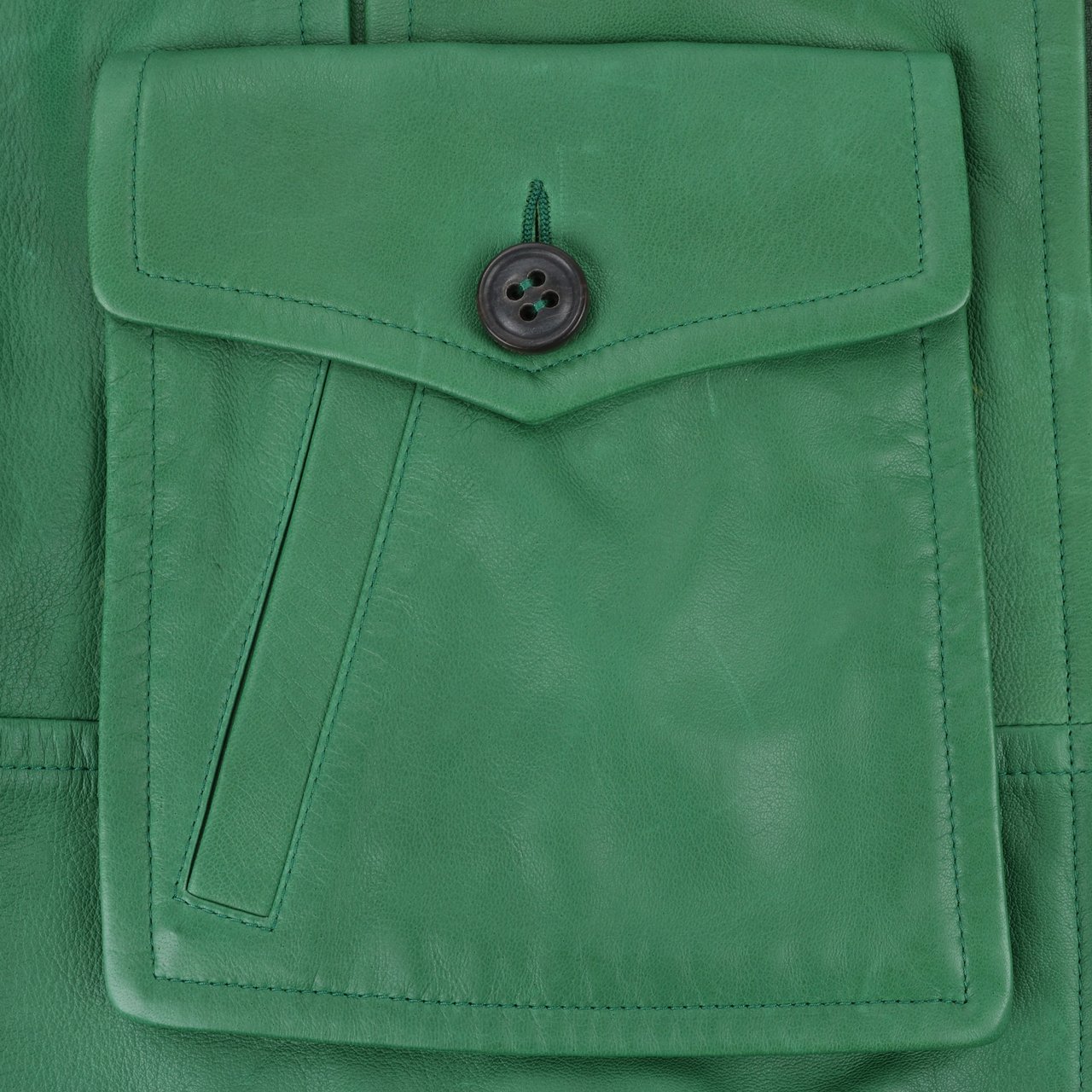 Dsquared2 DSQUARED2 Green Leather Cape Jacket, Style S75AM0561, Size 38 Groen