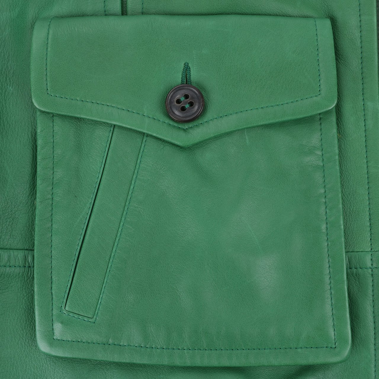 Dsquared2 DSQUARED2 Green Leather Cape Jacket, Style S75AM0561, Size 38 Groen