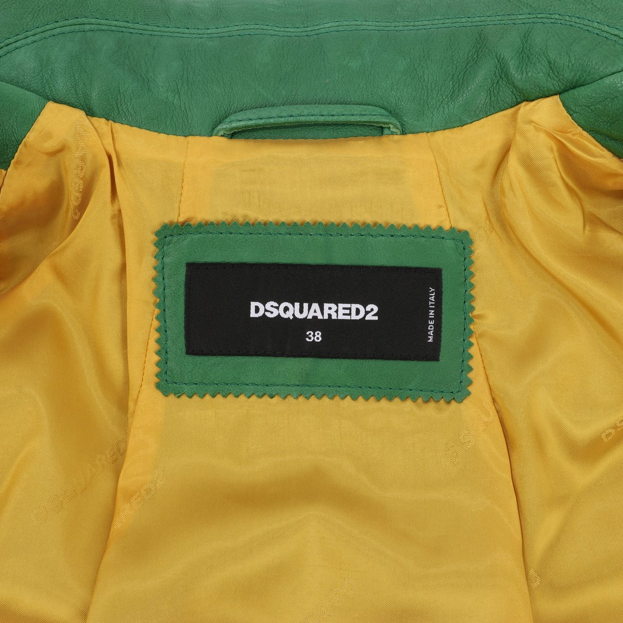 Dsquared2 DSQUARED2 Green Leather Cape Jacket, Style S75AM0561, Size 38 Groen