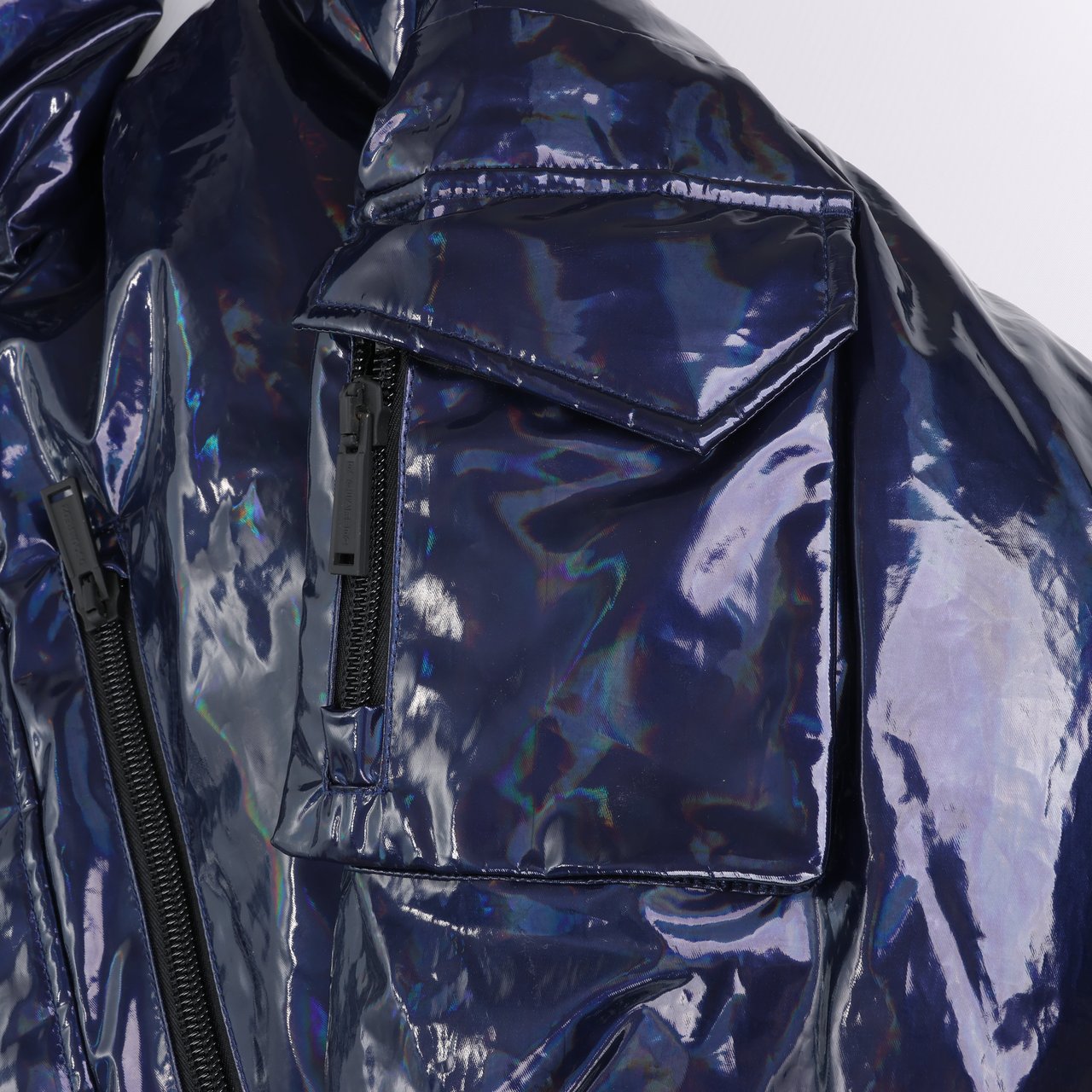 DSQUARED2 Glossy Navy Puffer Jacket, Size 48 Navy