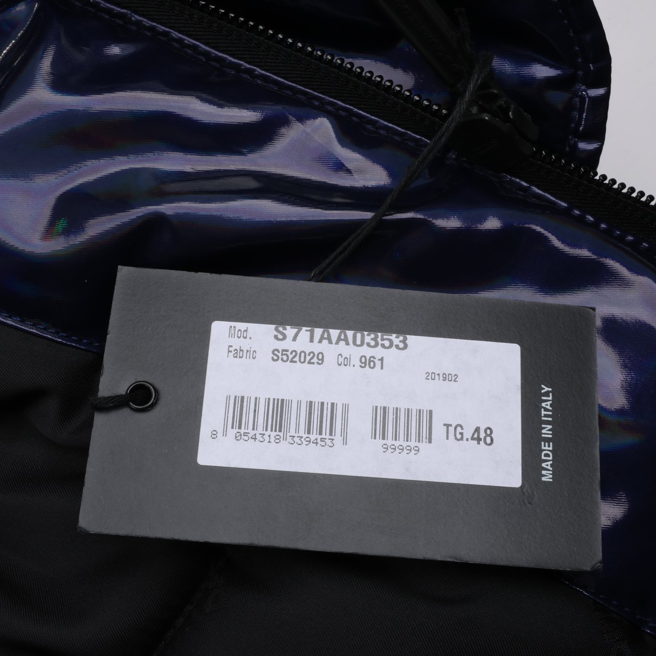 DSQUARED2 Glossy Navy Puffer Jacket, Size 48 Navy