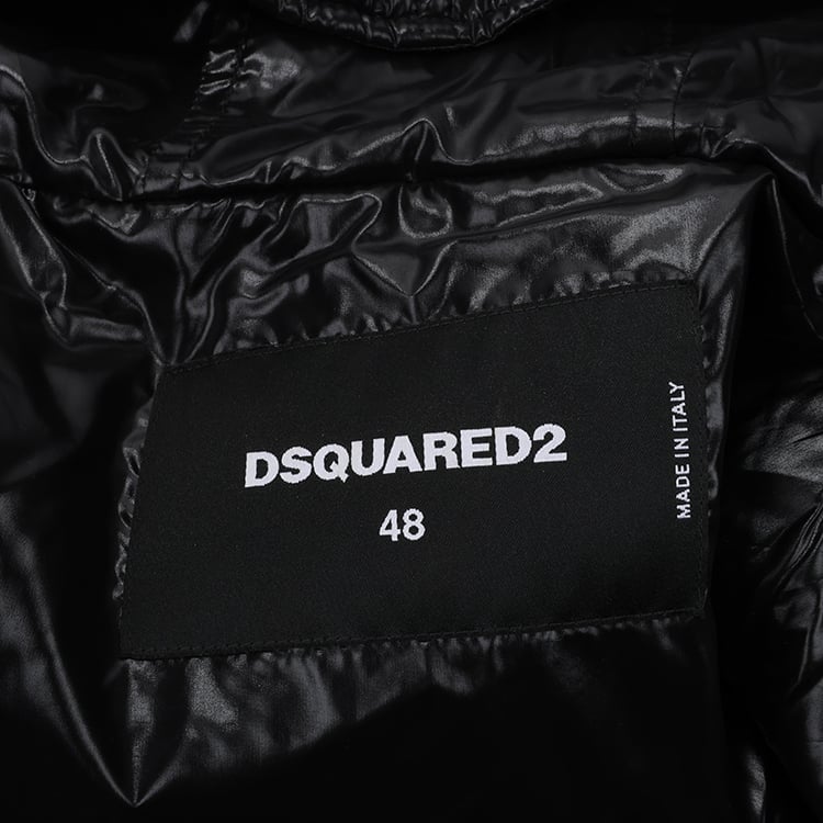DSQUARED2 Glossy Navy Puffer Jacket, Size 48 Navy