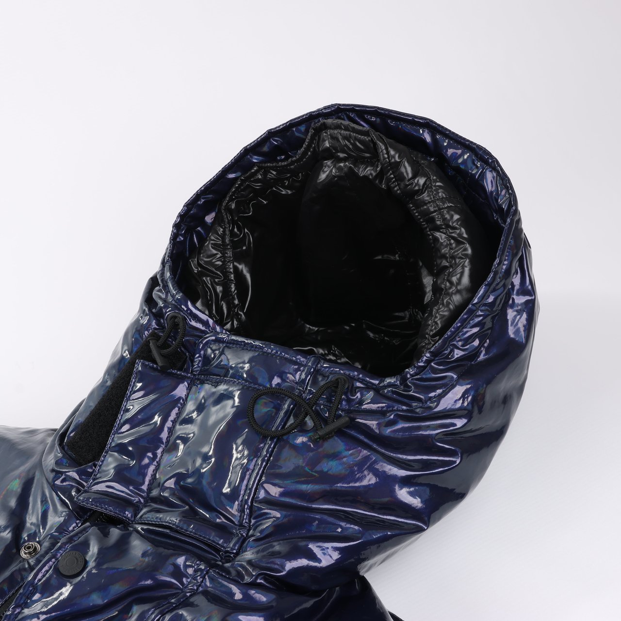 DSQUARED2 Glossy Navy Puffer Jacket, Size 48 Navy