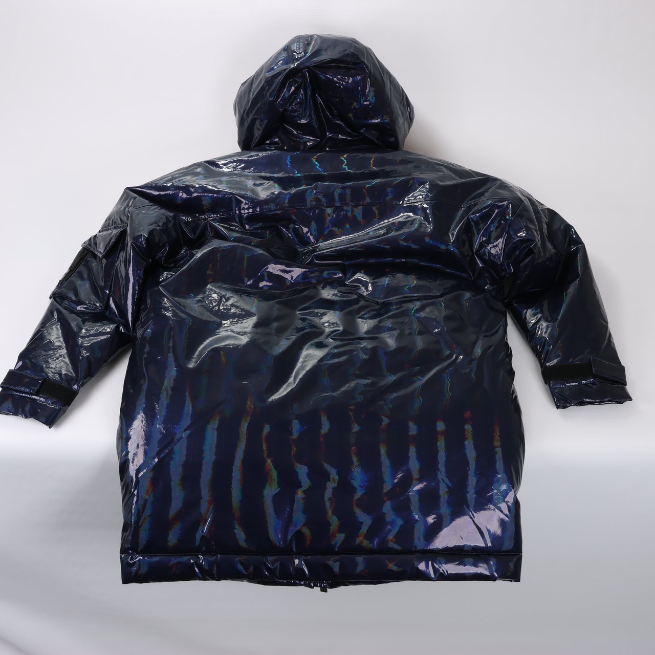 DSQUARED2 Glossy Navy Puffer Jacket, Size 48 Navy