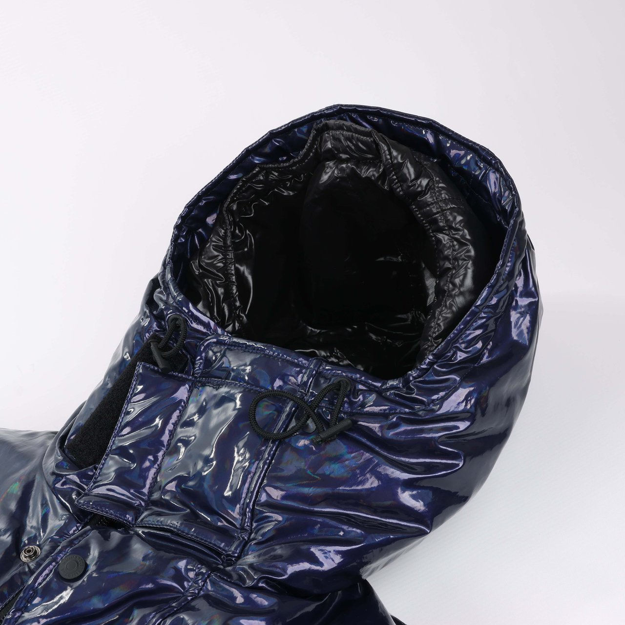 DSQUARED2 Glossy Navy Puffer Jacket, Size 48 Navy