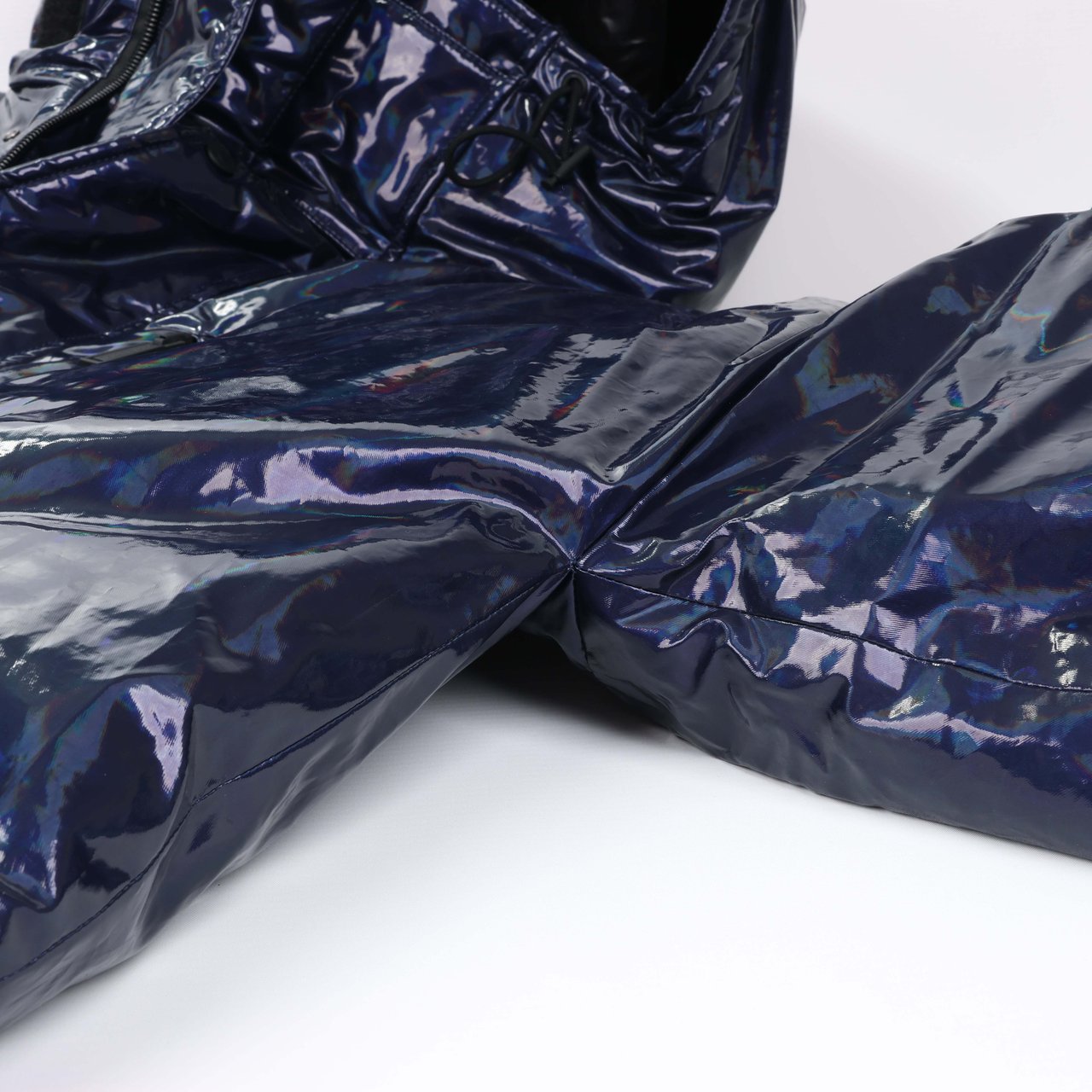 DSQUARED2 Glossy Navy Puffer Jacket, Size 48 Navy