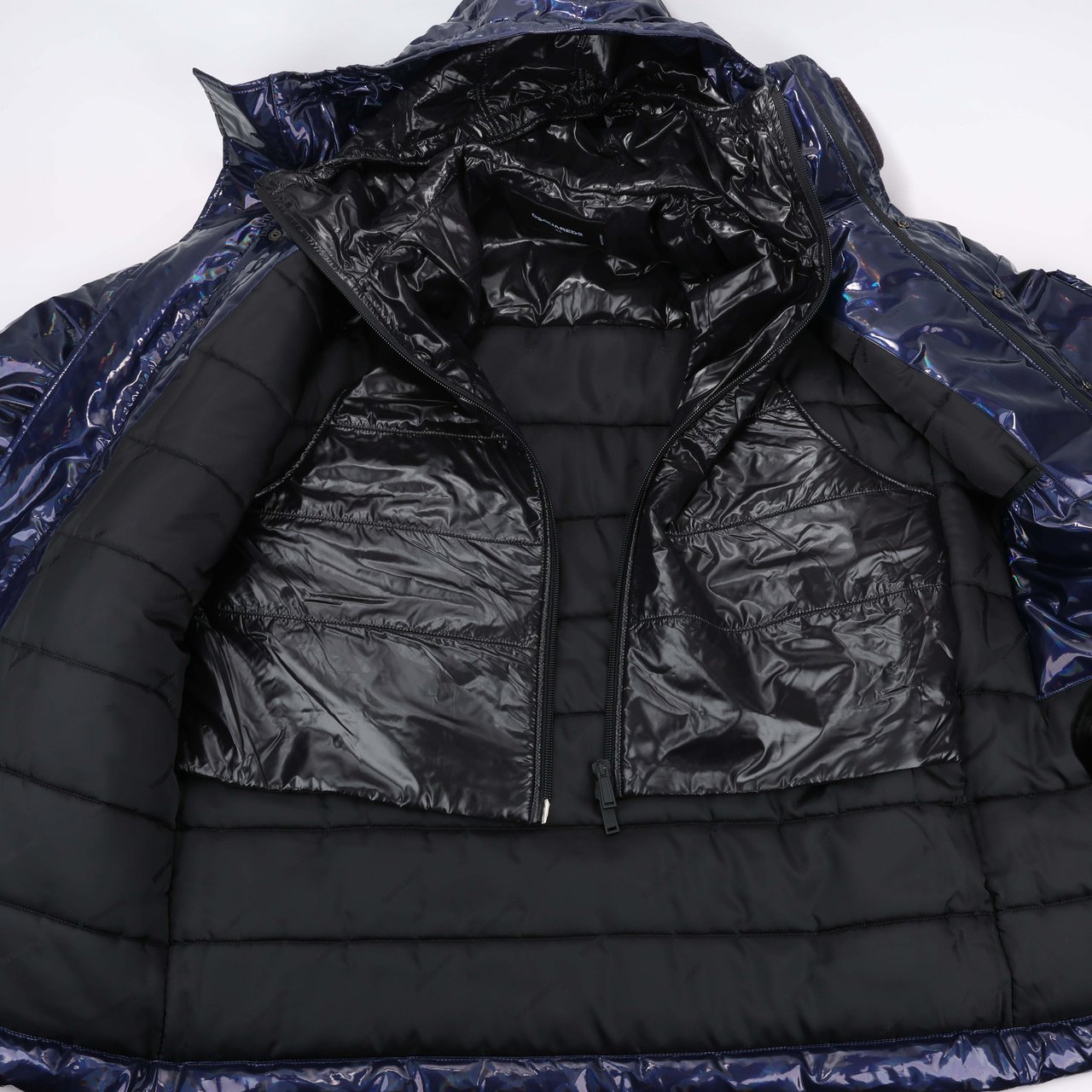 DSQUARED2 Glossy Navy Puffer Jacket, Size 48 Navy