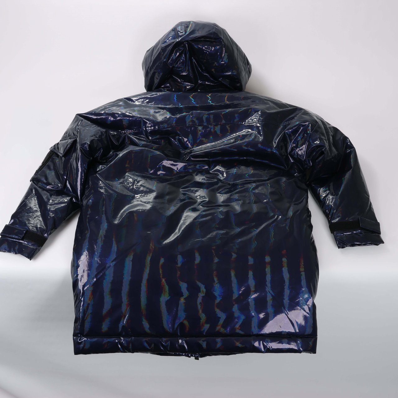 DSQUARED2 Glossy Navy Puffer Jacket, Size 48 Navy