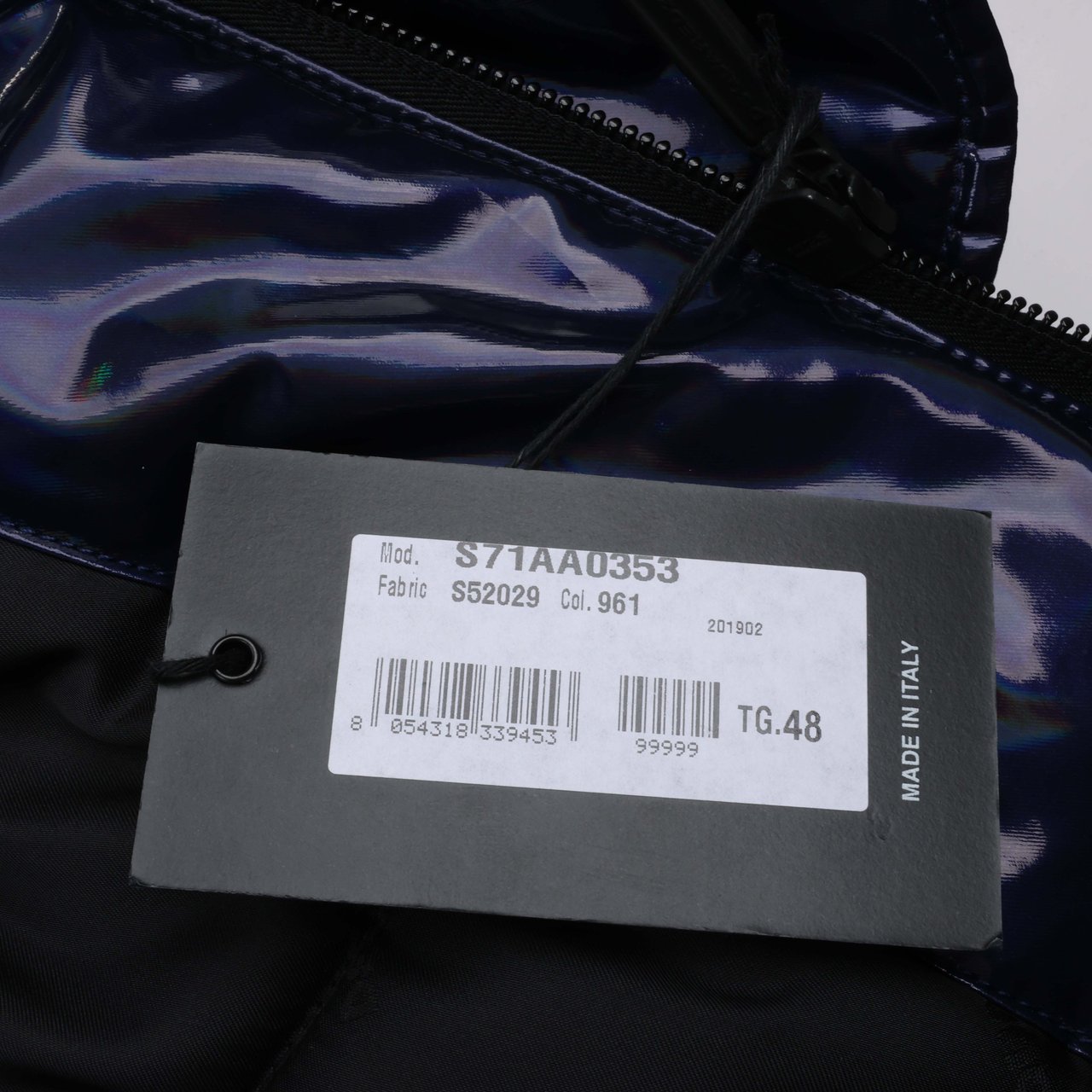DSQUARED2 Glossy Navy Puffer Jacket, Size 48 Navy