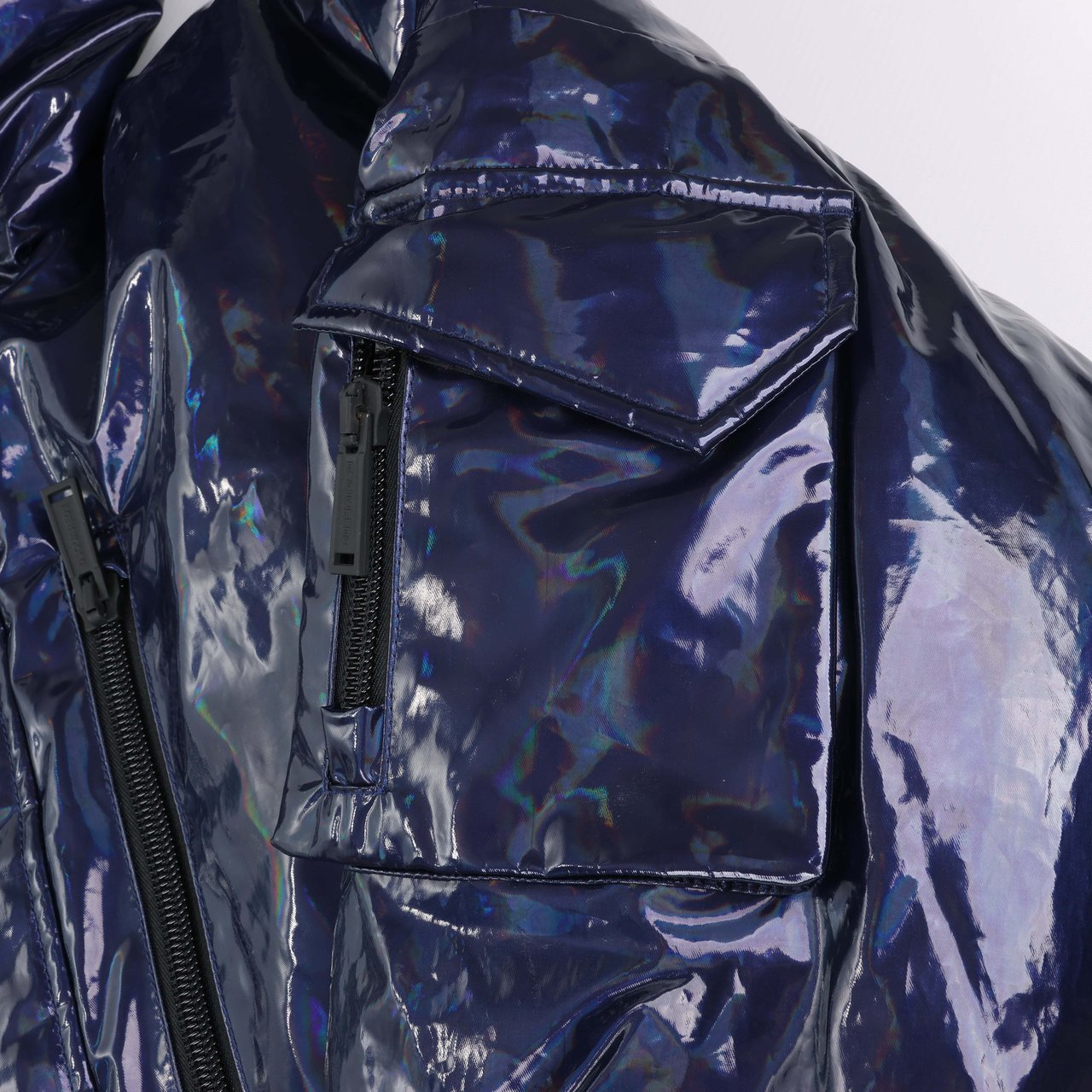 DSQUARED2 Glossy Navy Puffer Jacket, Size 48 Navy