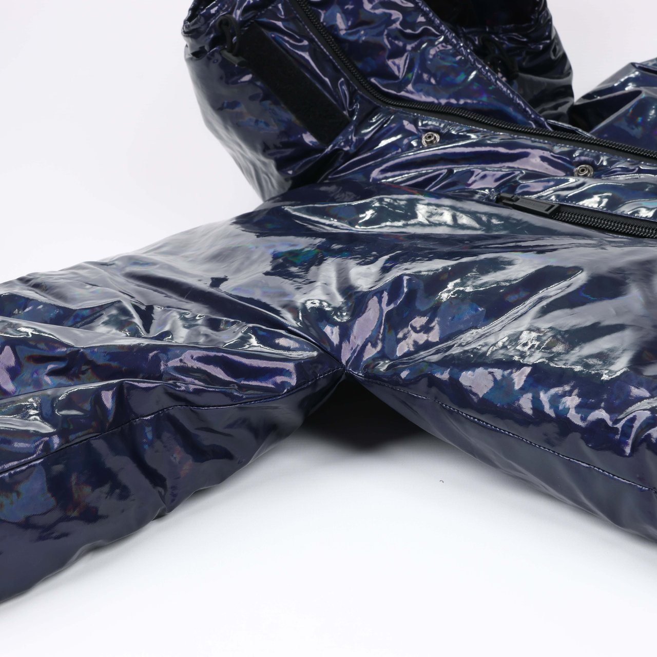 DSQUARED2 Glossy Navy Puffer Jacket, Size 48 Navy
