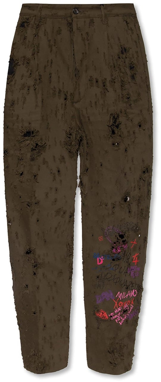 Dsquared2 ‘Aviator’ Relaxed-Fitting Trousers Groen