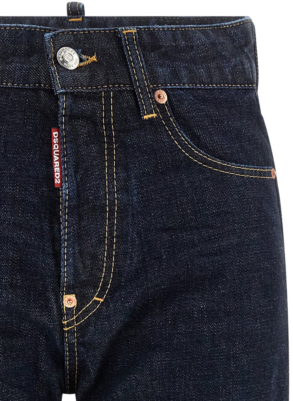 Dsquared2 Dsquared² Blue Cotton Straight-Leg Jeans Blauw