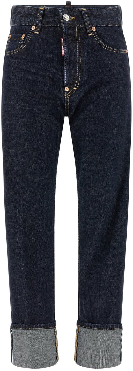 Dsquared2 Dsquared² Blue Cotton Straight-Leg Jeans Blauw