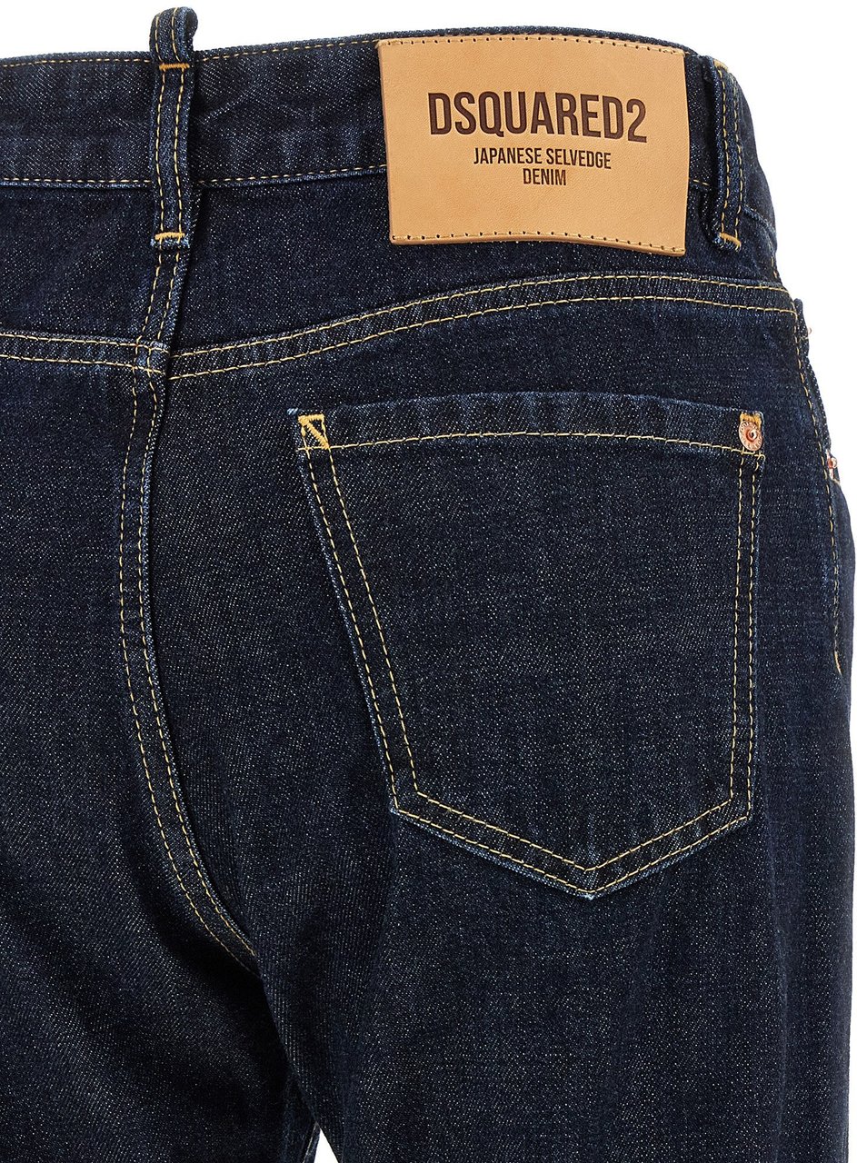 Dsquared2 Dsquared² Blue Cotton Straight-Leg Jeans Blauw