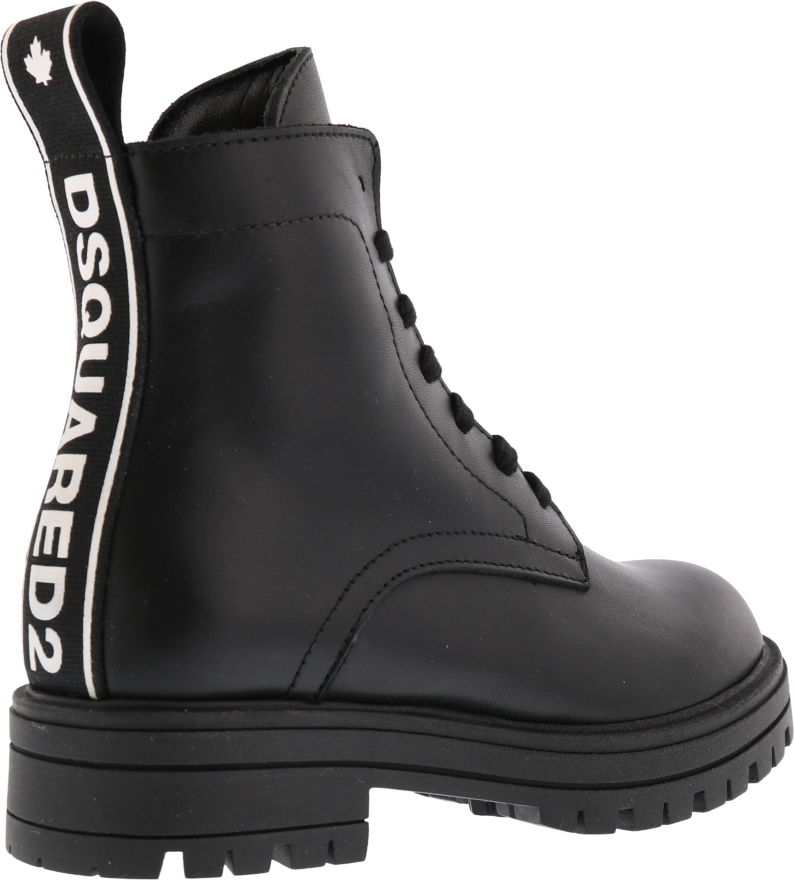 Dsquared2 Kids Ankle Boot Lace Up Logo Zwart