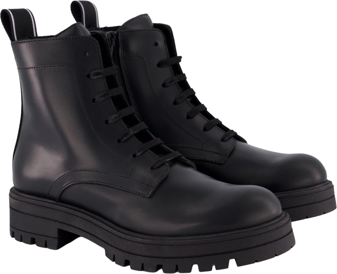 Dsquared2 Kids Ankle Boot Lace Up Logo Zwart