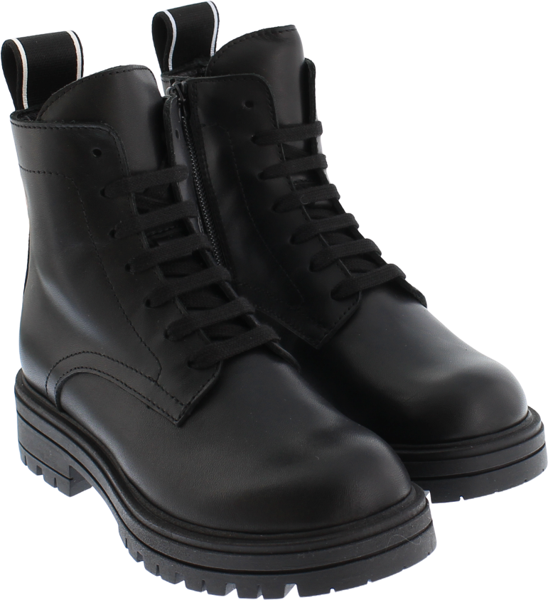 Dsquared2 Kids Ankle Boot Lace Up Logo Zwart