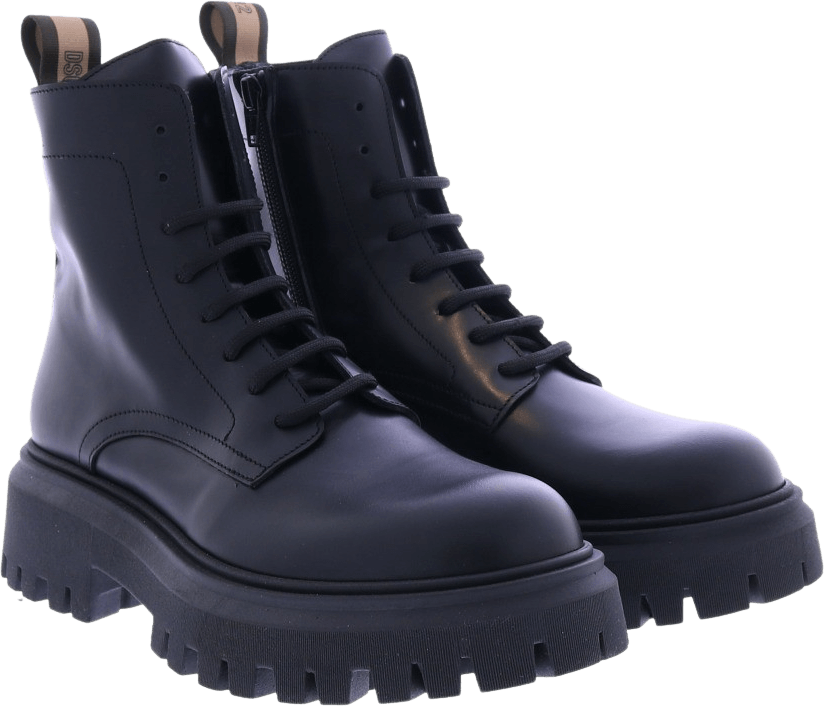 Dsquared2 Kids Combat Ankle Boots Zwart