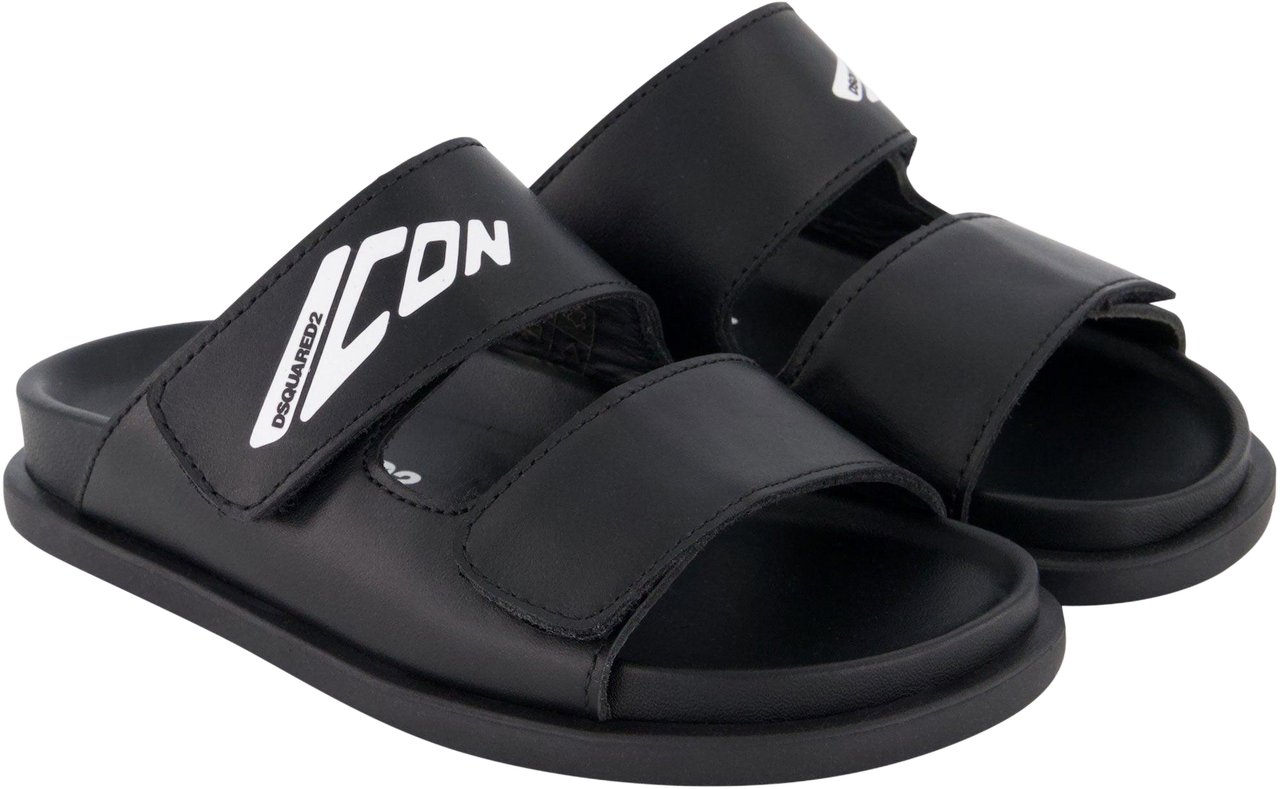 Dsquared2 Dsquared2 Unisex Slippers In Zwart Zwart