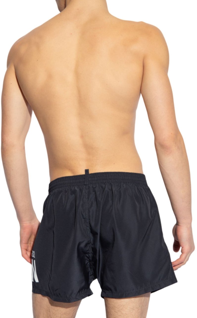 Dsquared2 Mid-Length Black Swim Shorts Zwart