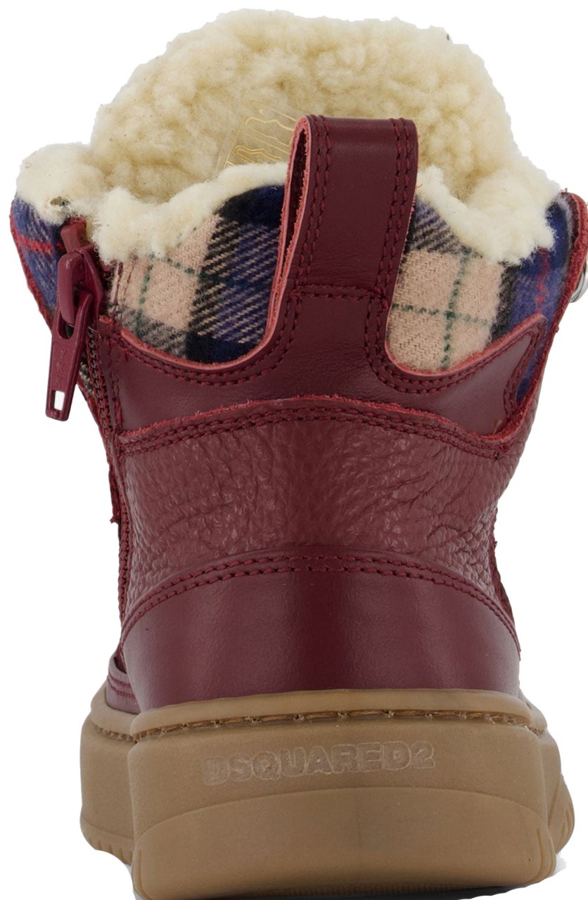 Dsquared2 Dsquared2 Unisex Laarzen In Bordeaux Rood