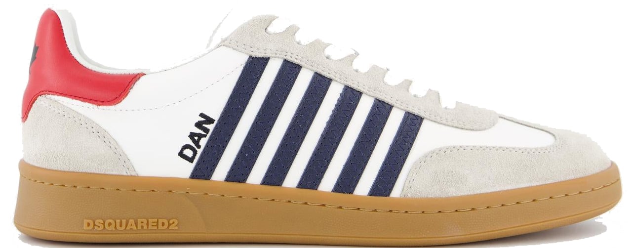 Dsquared2 Heren Boxer Sneaker Wit/Blauw/Rood Wit