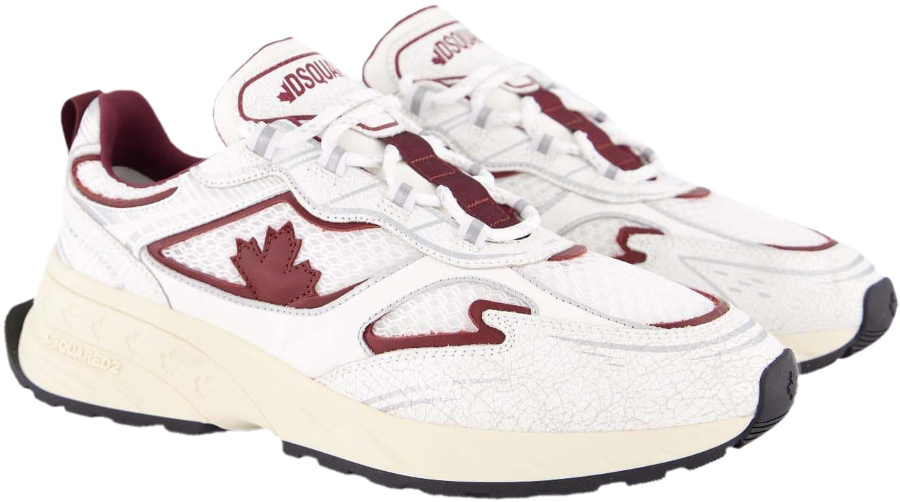 Dsquared2 Heren Sprinter Sneaker Wit/Bordo Wit