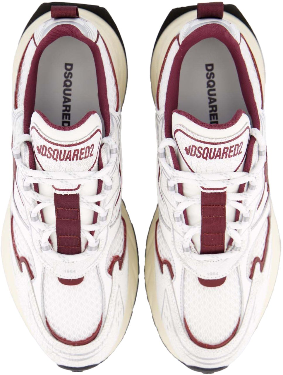 Dsquared2 Heren Sprinter Sneaker Wit/Bordo Wit